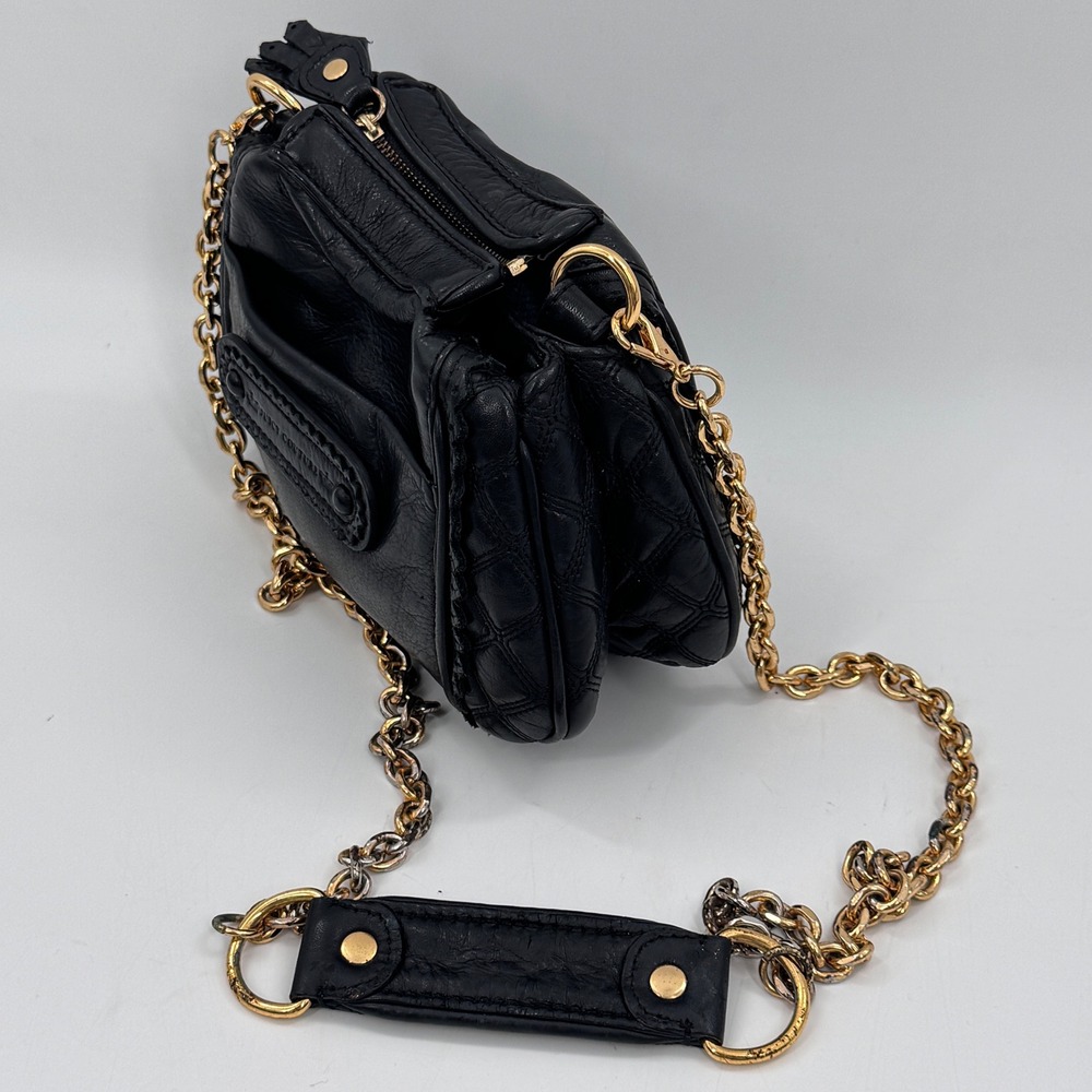 Juicy Couture Black Leather Quilted Chain Shoulder Bag - Picture 3 of 10